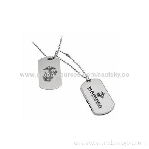 Dog Tag Style USB Flash Drive, COB Wafer, Fashionable, with Plug-and-play Function, Capacity of 64MB